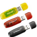 Intenso Rainbow Line - Chiavetta USB - 32 GB - USB 2.0 - nero, giallo, rosso (pacchetto di 3)